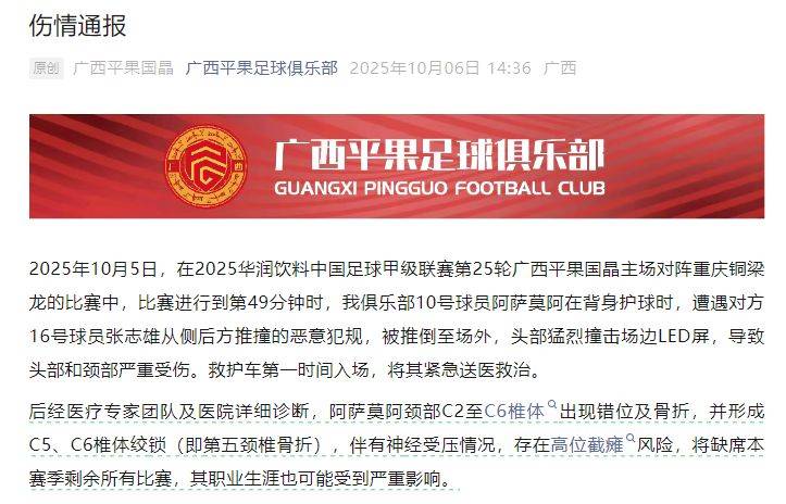 中国足协回应广西外援重伤事件:定性黄牌合理<strong></p>
<p>DOT交易所</strong>,VAR“黑屏”非故障